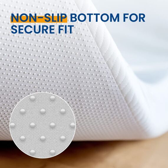 Newentor® Dual-Layer Memory Foam Mattress Topper - Generous Thickness Mattress Topper Small Double Bed with Back Support - Mattress Topper for Sofa Bed, Caravan, Hard/Old Mattress, Small Double White