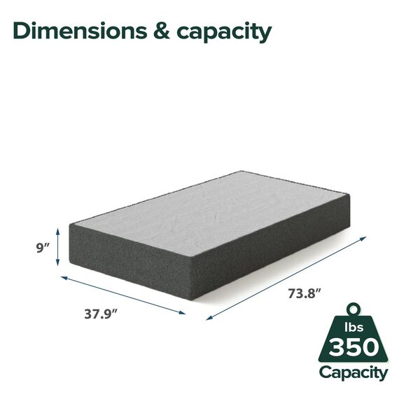 ZINUS WonderBoxTM Smart Box Spring, 22,9 cm, schnelle Montage, Matratzenfundament, langlebiges Metallgestell, Twin