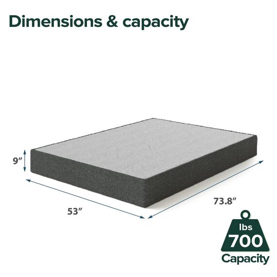 ZINUS WonderBoxTM Smart Box Spring, 22,9 cm, schnelle Montage, Matratzenfundament, langlebiges Metallgestell, voll