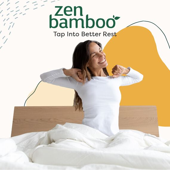 Zen Bambus Ultra Soft Spannbettlaken Bambus Matratze Pad – PREMIUM Hypoallergen Bambus Matratzenauflage mit Honeycomb Kühlung Technologie, Bambus, Queen