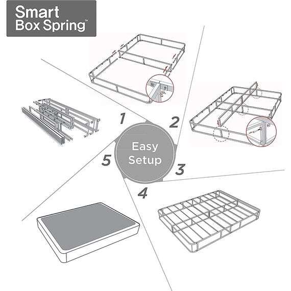 Zinus Armita 9 Inch High Profile Smart Box Spring/Mattress Foundation/Strong Steel Structure/Easy Assembly Required, King