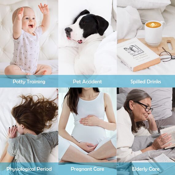Cozymaker Queen Size 100% Waterproof Mattress Protector，Premium Bamboo Mattress Cover 3D Air Fabric Smooth Soft Breathable Mattress Pad Cover Noiseless Washable, 8-21" Deep Pocket (White, Queen)