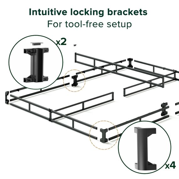 ZINUS WonderBox(TM) Smart Boxspring Quick Assembly Mattress Foundation, Durable Metal Frame, Full, Grey