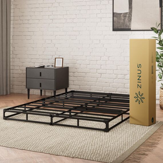 ZINUS WonderBox(TM) Smart Boxspring Quick Assembly Mattress Foundation, Durable Metal Frame, Full, Grey