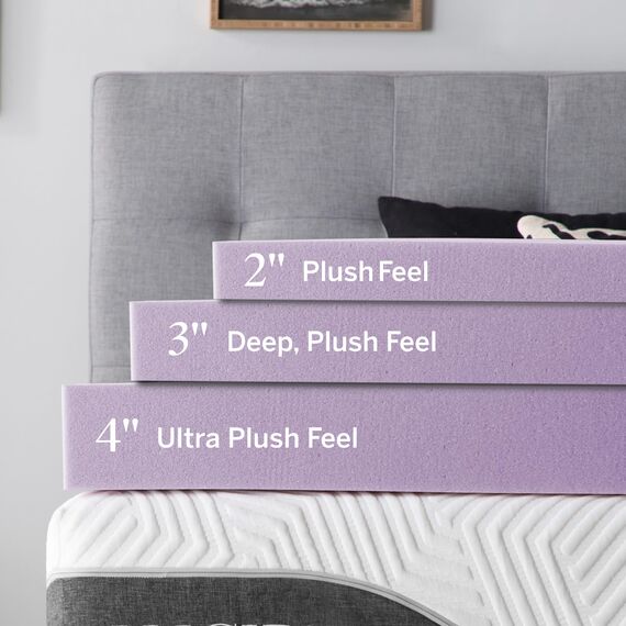 LUCID Matratzenauflage aus Memory-Schaum, 7,6 cm, mit Lavendel, belüftetes Design, druckentlastende Matratzenauflage, CertiPur-Zertifiziert, Doppelgröße XL