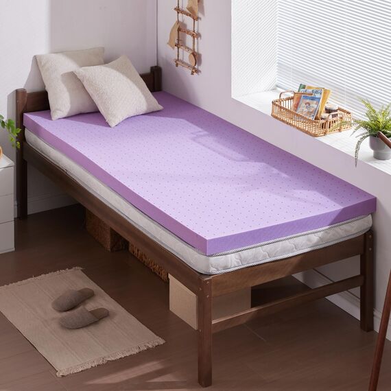 SINWEEK 5,1 cm Gel-Memory-Foam-Matratzenauflage, belüftet, weiche Matratzenauflage, Bettauflage, CertiPUR-US-Zertifiziert, Doppelgröße, Violett