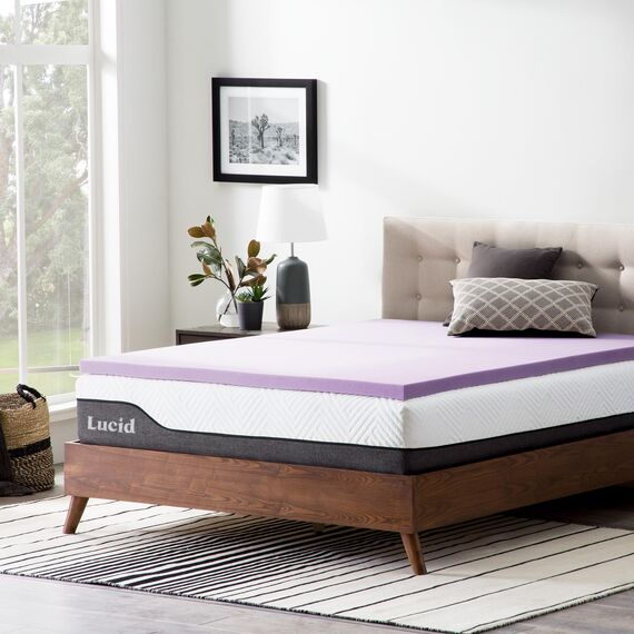 LUCID, King Matratzenauflage aus Memory-Schaum, 5 cm, Lavendel, belüftetes Design, Size, Schaumstoff, 2 Zoll