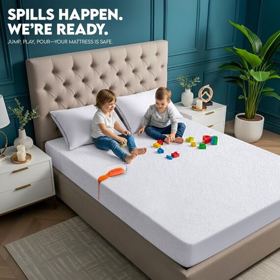 Utopia Bedding Matratzenschoner Wasserdicht, Viskose, Öko-Tex Zertifiziert, Spannbetttuch, Matratzenbezug, Atmungsaktiv, Rundum elastisch