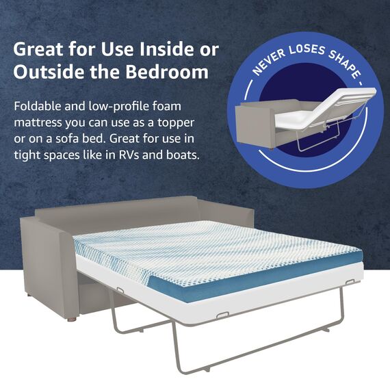 Classic Brands 4.5-Inch Memory Foam Replacement Mattress for Sleeper Sofa Bed, Full