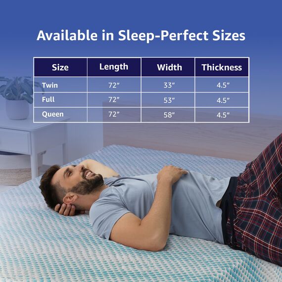 Classic Brands 4.5-Inch Memory Foam Replacement Mattress for Sleeper Sofa Bed, Full