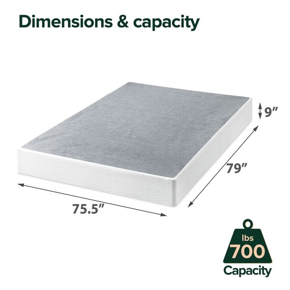 Zinus Armita 9 Inch High Profile Smart Box Spring/Mattress Foundation/Strong Steel Structure/Easy Assembly Required, King