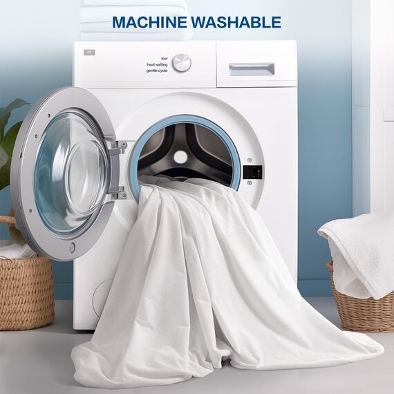 TASTELIFE Wasserdichter Matratzenschoner in voller Größe, weich, atmungsaktiv, volle Matratzenschoner, geräuschlos, wasserdicht, dehnbar bis 45,7 cm, tiefer Matratzenschutzbezug (voll, weiß)