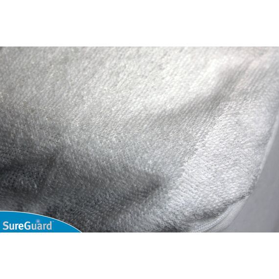 SureGuard Matratzenschoner für Queen-Size-Betten – 100% wasserdicht, hypoallergen – hochwertiger Baumwoll-Frottee-Bezug, Weiß