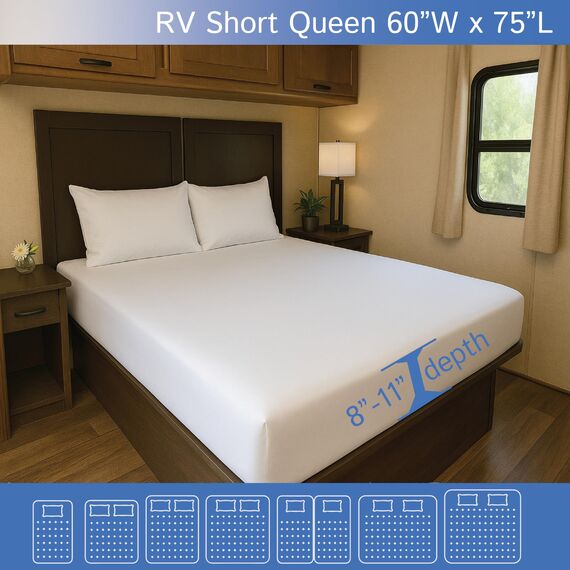 Four Seasons Essentials Matratze umgreifung RV Short Queen weiß