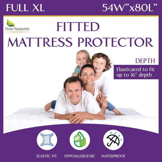 Matratzenschoner, extra lang, wasserdicht, Spannbettlaken, hochwertig, Weiß