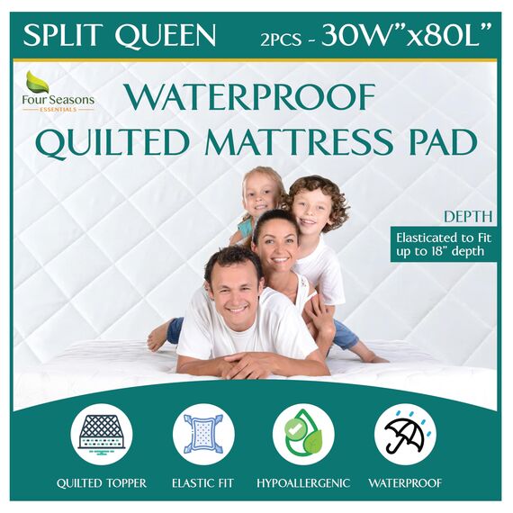 Gesteppter wasserdichter Matratzenschoner – Split Queen