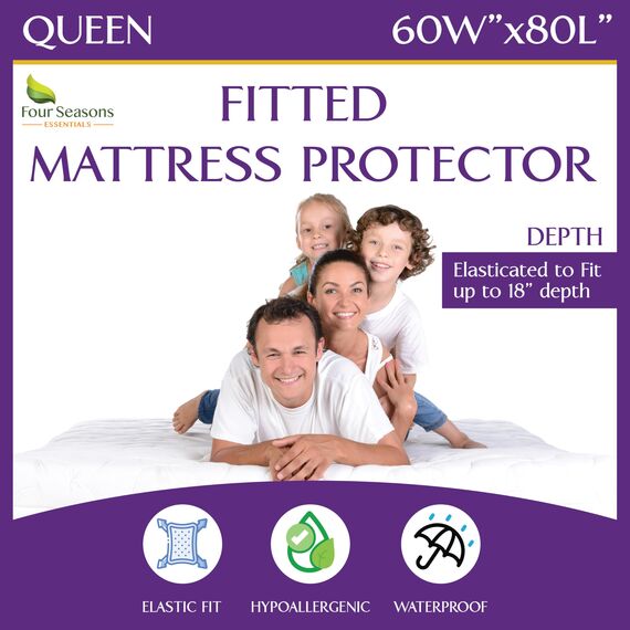 Matratzenschoner für Queen-Size-Größe, wasserdicht, Spannbetttuch, Matratzenbezug mit tiefen Taschen, hypoallergen, atmungsaktiv, Schutz vor Allergenen und Staubmilben, geräuschlos, vinylfrei