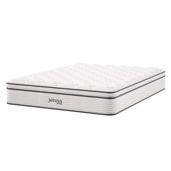 Modway MOD-7090-WHI Jenna Federkernmatratze und Schaumstoff-King-Matratze, 30,5 cm, Weiß