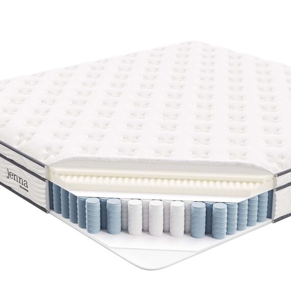 Modway MOD-7090-WHI Jenna Federkernmatratze und Schaumstoff-King-Matratze, 30,5 cm, Weiß