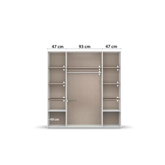 Rauch Möbel Voyager, Kleiderschrank für Schlafzimmer, Kinderzimmer, Jugendzimmer, Flur, 4-türig, 4 Schubladen, mit Zubehör Premium, Farbe Eiche Artisan, Holz, Breite 187cm