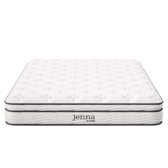 Modway Jenna Matratze mit Federkern und Memory-Schaum, 20,3 cm, mit einzeln eingefassten Spulen, Weiß