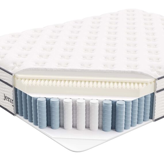 Modway Jenna Queen-Size-Matratze mit Federkern und Memory-Schaum, 35,6 cm, einzeln ummantelte Spulen, Weiß