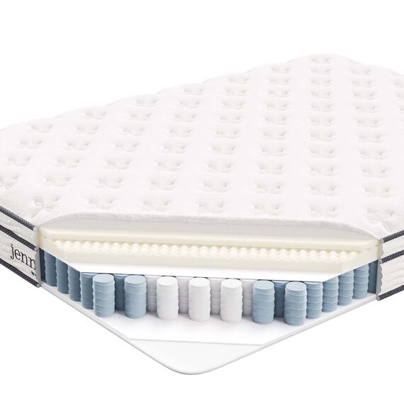 Modway Jenna Queen Federkern-Matratze, 20,3 cm, hochwertig, gestepptes Kopfkissen – einzeln umhüllte Taschenspulen