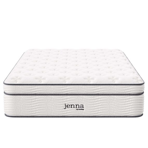 Modway Jenna Federkern-Matratze, 35,6 cm, hochwertige Gesteppte Kopfkissen-Oberseite – einzeln umhüllte Taschenspulen