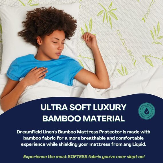 Bambus-Matratzenschoner mit Reißverschluss – 100% wasserdicht, King-Size, kühlender Matratzenbezug – ultraweicher Jacquard-Stoff, atmungsaktiv, geräuschloser Matratzenbezug – Matratzenbezüge mit