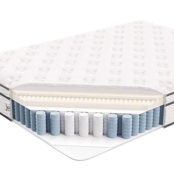 Modway Jenna Federkern-Matratze, 25,4 cm, hochwertig, gestepptes Kopfkissen, einzeln umhüllt, Taschenwicklung, Textil, Weiss/opulenter Garten, Full