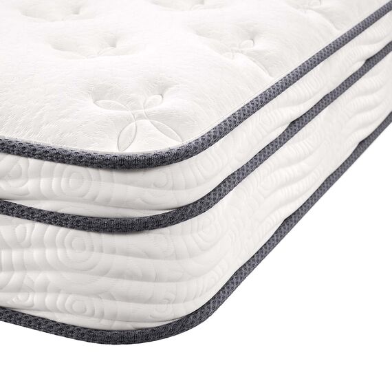 Modway Jenna Matratze mit Federkern und Memory-Schaum, 20,3 cm, mit einzeln eingefassten Spulen, Weiß
