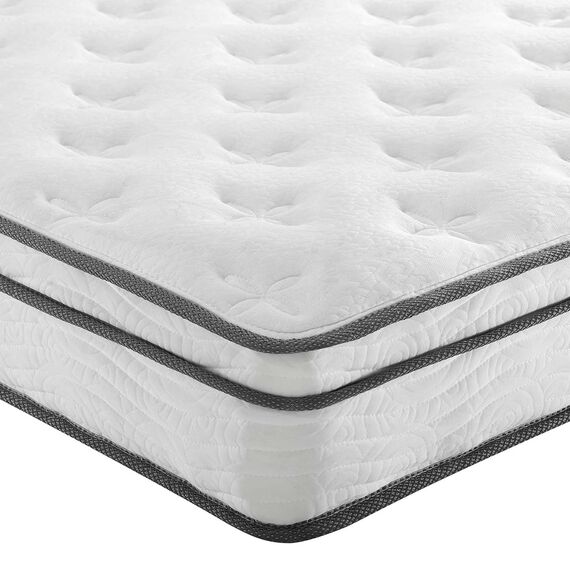 Modway Jenna Matratze mit Federkern und Memory-Schaum, 20,3 cm, mit einzeln eingefassten Spulen, Weiß