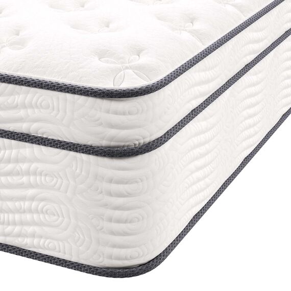 Modway Jenna Queen-Size-Matratze mit Federkern und Memory-Schaum, 35,6 cm, einzeln ummantelte Spulen, Weiß