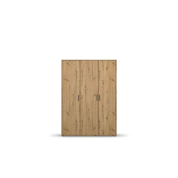 Rauch Möbel Voyager, Kleiderschrank für Schlafzimmer, Kinderzimmer, Jugendzimmer, Flur, 3-türig, mit Zubehör Classic, Farbe Eiche Artisan, Holz, Breite 140cm