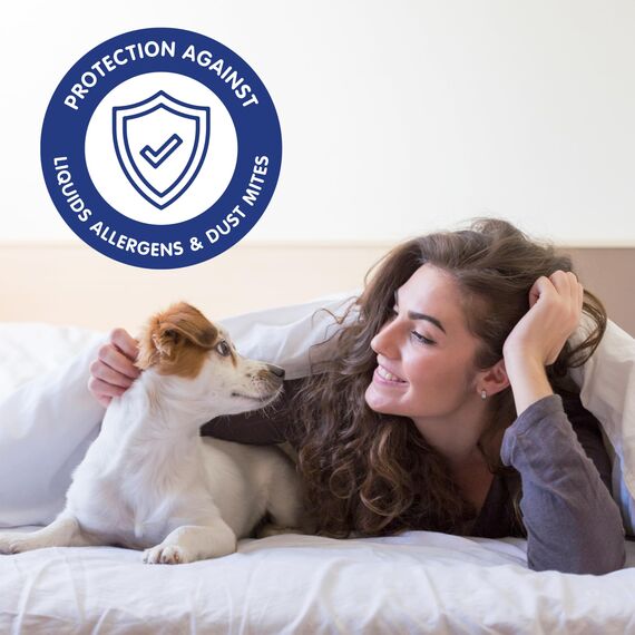 VIBE Defend-A-Bed Premium Fitted Washable Terry Cloth Wasserdichter Matratzenschoner, Polyester, Weiss/opulenter Garten, Queen