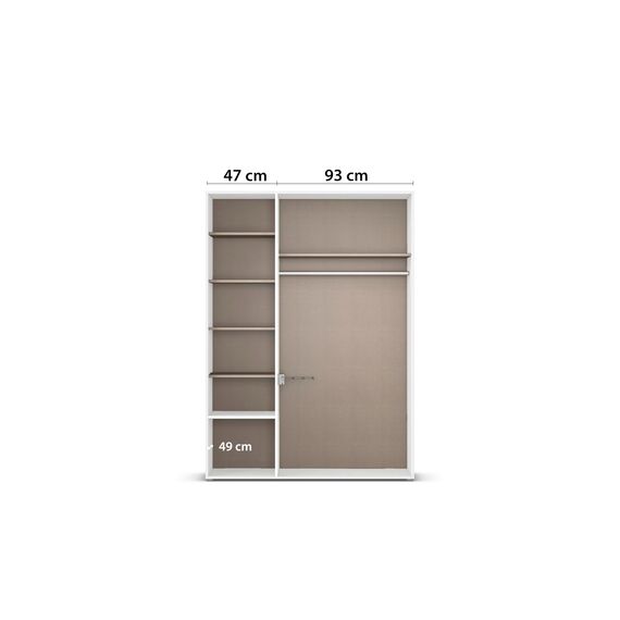 Rauch Möbel Voyager, Kleiderschrank für Schlafzimmer, Kinderzimmer, Jugendzimmer, Flur, 3-türig, 2 Schubladen, mit Zubehör Premium, Farbe Eiche Artisan, Holz/Grau metallic, Schwarz, Breite 140cm