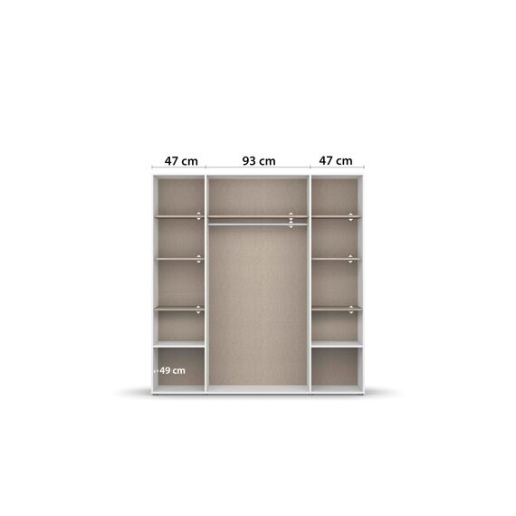 Rauch Möbel Voyager, Kleiderschrank für Schlafzimmer, Kinderzimmer, Jugendzimmer, Flur, 4-türig, 4 Schubladen, mit Zubehör Classic, Farbe Eiche Artisan, Holz, Breite 187cm