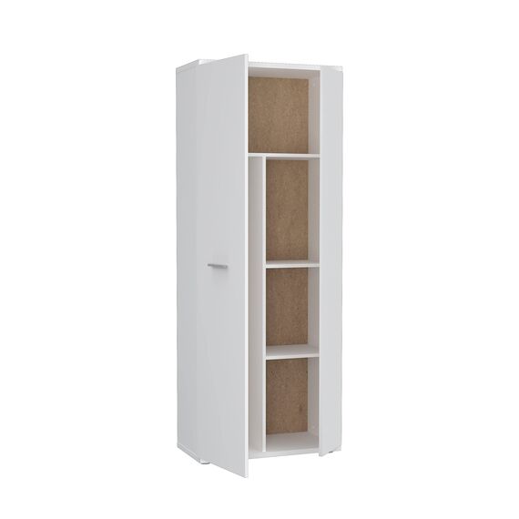 FORTE NET106 Schrank 70 180, Mehrzweckschrank Weiß, Staubsaugerschrank, Abstellraum, Drehtürenschrank, 2-türig mit Einlegeböden, 69 cm breit x 179 cm hoch x 35 cm tief