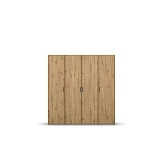 Rauch Möbel Voyager, Kleiderschrank für Schlafzimmer, Kinderzimmer, Jugendzimmer, Flur, 4-türig, mit Zubehör Premium, Farbe Eiche Artisan, Holz, Breite 187cm