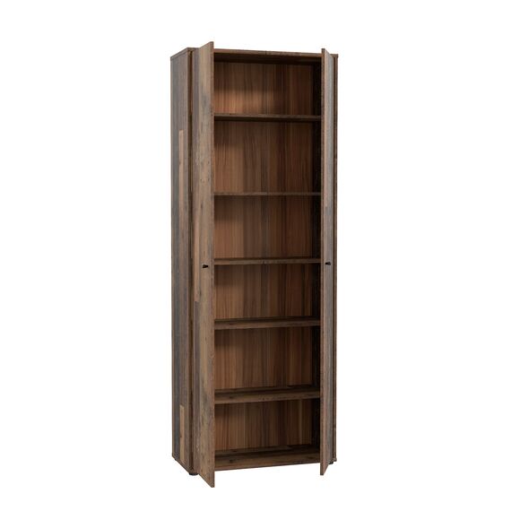 FORTE TEMPRA 2 Schrank 70 80, 2-türig, Mehrzweckschrank, Aktenschrank oder Büroschrank, Old Wood Vintage Retro Holz Dekor, Holzwerkstoff, 73.7 cm breit x 197.5 cm hoch x 34.8 cm tief