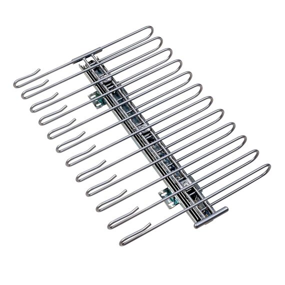 WENKO ausziehbarer Hosenbügel, Halter für 12 Hosen, Zur Befestigung im Kleiderschrank, Verchromtes Metall, 33 x 10 x 47 cm