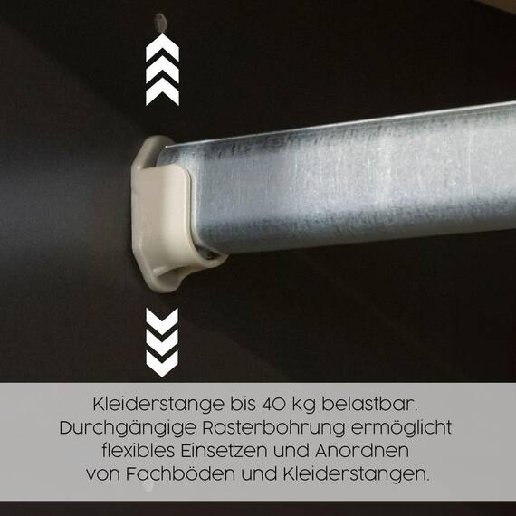 Rauch Möbel Voyager, Kleiderschrank für Schlafzimmer, Kinderzimmer, Jugendzimmer, Flur, 4-türig, 4 Schubladen, mit Zubehör Premium, Farbe Eiche Artisan, Holz/Weiß, Breite 187cm