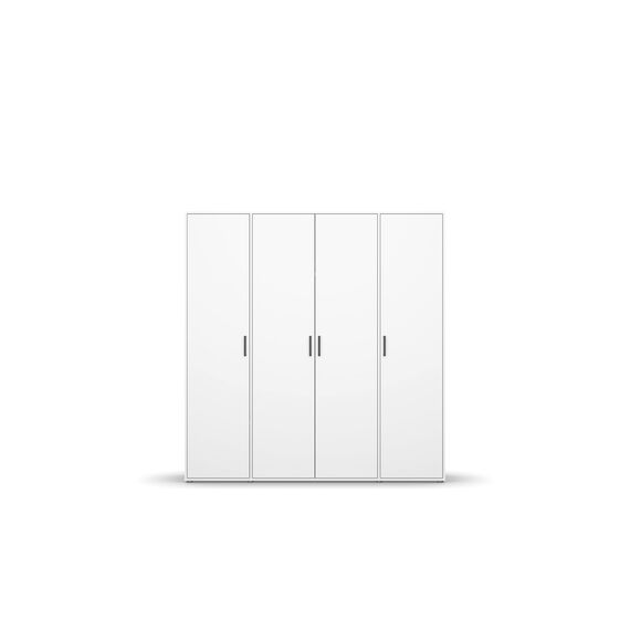 Rauch Möbel Voyager, Kleiderschrank für Schlafzimmer, Kinderzimmer, Jugendzimmer, Flur, 4-türig, mit Zubehör Premium, Farbe Weiß, Breite 187cm