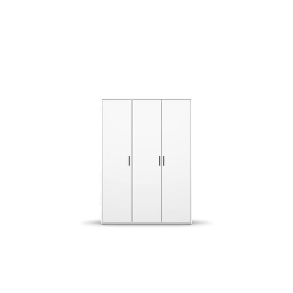 Rauch Möbel Voyager, Kleiderschrank für Schlafzimmer, Kinderzimmer, Jugendzimmer, Flur, 3-türig, mit Zubehör Premium, Farbe Weiß, Breite 140cm