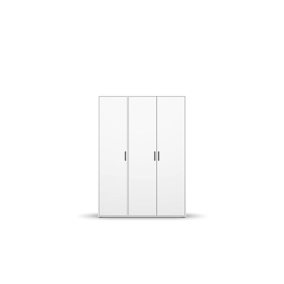 Rauch Möbel Voyager, Kleiderschrank für Schlafzimmer, Kinderzimmer, Jugendzimmer, Flur, 3-türig, mit Zubehör Classic, Farbe Weiß, Breite 140cm