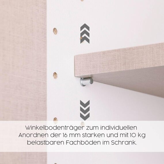 Rauch Möbel Voyager, Kleiderschrank für Schlafzimmer, Kinderzimmer, Babyzimmer, Jugendzimmer, Flur, 4-türig, 4 Schubladen, mit Zubehör Basic, Farbe Weiß, Breite 187cm