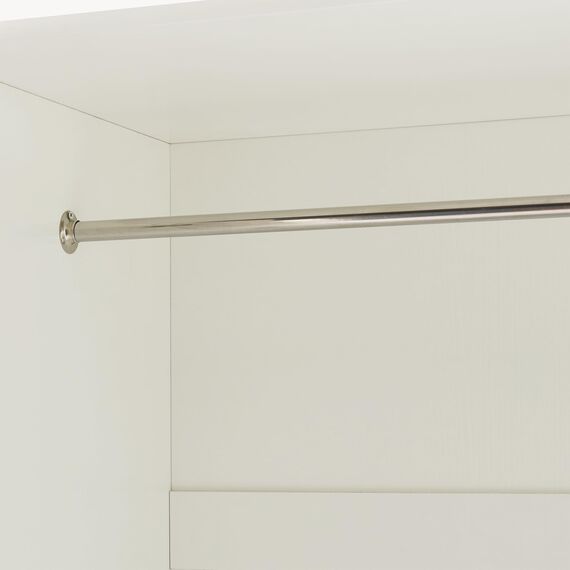 [en.casa] Kleiderschrank Eiselfing Schrank mit 3 Türen Garderobenschrank 176 x 120 x 52 cm Schlafzimmerschrank 1 Kleiderstange 4 Fächer Weiß