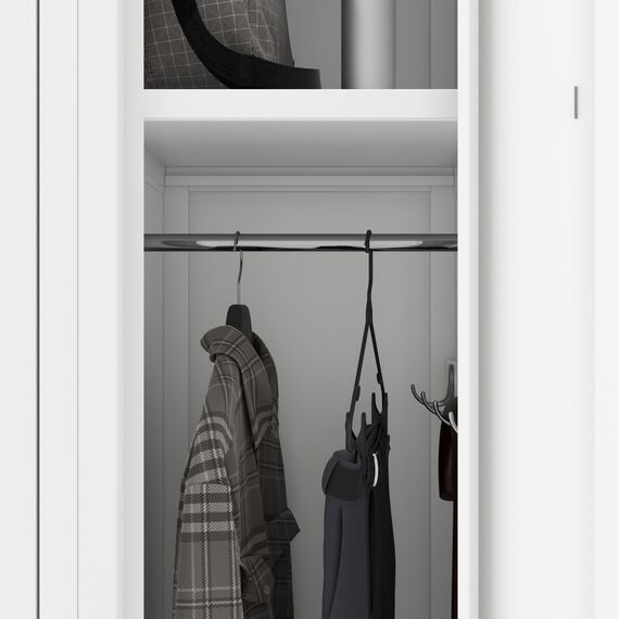 Jan Nowak Spind Schrank, Kleiderschrank, Metallschrank, Schließfachschrank | 2 Abteile mit Kleiderstange, Lüftungsschlitze, Trennwände, 4 Kleiderhaken pro Abteil | 180 cm x 60 cm x 50 cm, Weiß