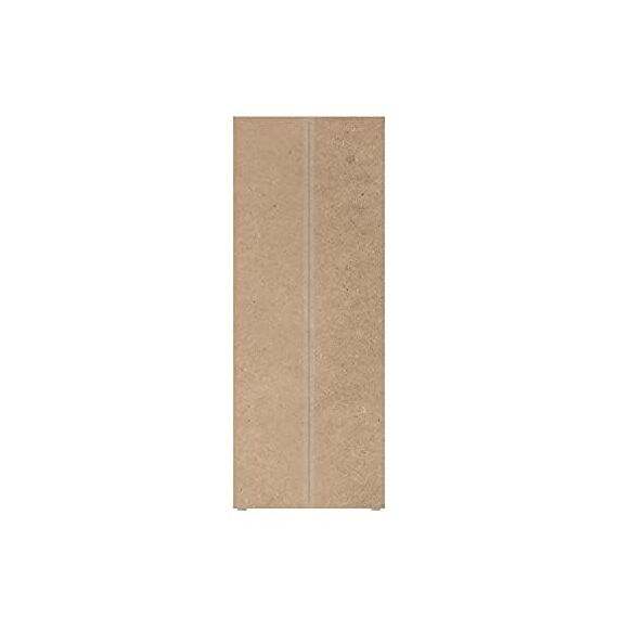 FORTE NET106 Schrank 70 180, Mehrzweckschrank klein, Staubsaugerschrank, Abstellraum, Drehtürenschrank, 2-türig mit Einlegeböden, Weiß mit Holzdekor: Sandeiche, 69 cm breit x 179 cm hoch x 35 cm tief