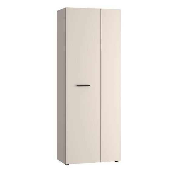 Forte NET306 moderner Mehrzweckschrank 70, schmaler Schrank, 2-türig, Holzwerkstoff, Flur, Diele, Kaschmir|Beige, 68,7 cm breit x 181,1 cm hoch x 36,5 cm tief